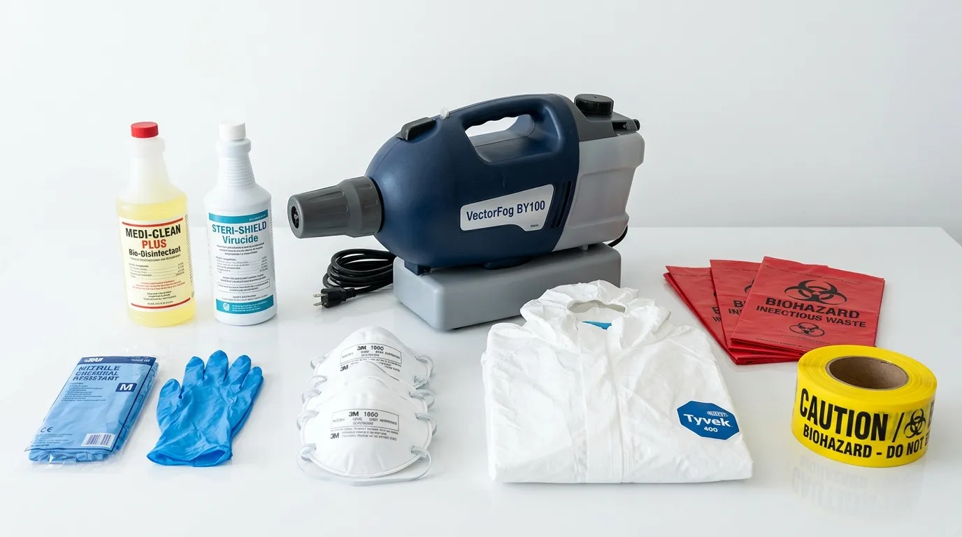 Professional biohazard remediation crew working in Soledad